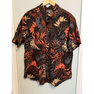 Eddie Bauer Men's Short Sleeve Shirt XL Tropical Cotton (T18)